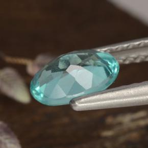 Apatita turquesa natural 0,77ct, corte oval, VS