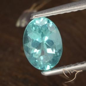 Apatita Verde Azul Brilhante Natural 0.84ct, oval, VS
