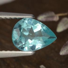 Apatita turquesa natural 0,97ct, formato de pêra, VS