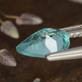 Apatita turquesa natural 0,97ct, formato de pêra, VS