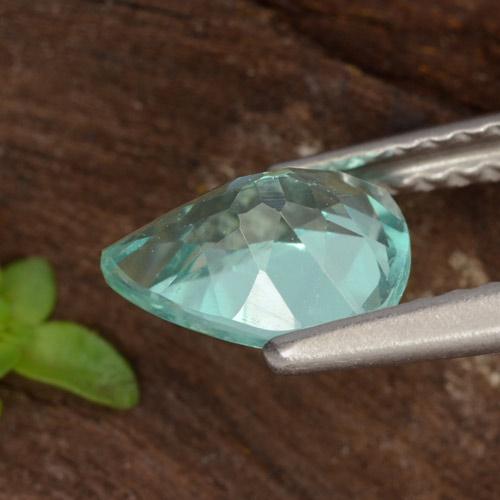 Apatita turquesa natural 1,02ct, formato de pêra, VS