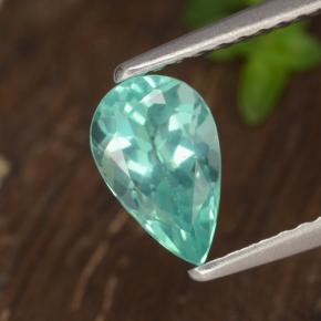 Apatita turquesa natural 1,02ct, formato de pêra, VS