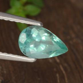 Apatita turquesa natural 1,02ct, formato de pêra, VS