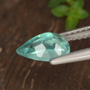 Apatita turquesa natural 1,02ct, formato de pêra, VS
