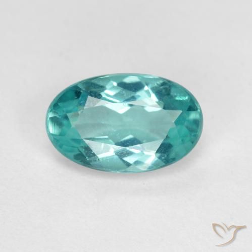 Apatita turquesa natural 1,02ct, corte oval, VS