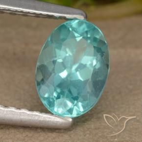 Apatita Verde Azul Brilhante Natural 0.87ct, oval, VS