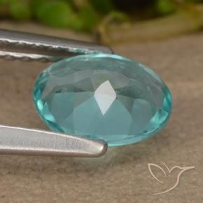 Apatita Verde Azul Brilhante Natural 0.87ct, oval, VS
