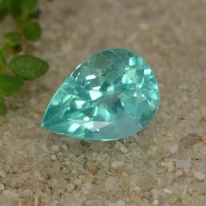 Apatita turquesa natural 1,16ct, formato de pêra, VS