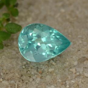 Apatita turquesa natural 1,16ct, formato de pêra, VS