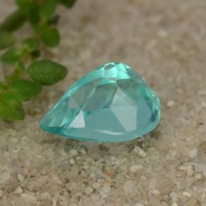 Apatita turquesa natural 1,16ct, formato de pêra, VS