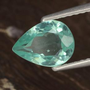 Apatita turquesa natural 1,18ct, formato de pêra, VS