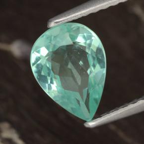 Apatita turquesa natural 1,18ct, formato de pêra, VS