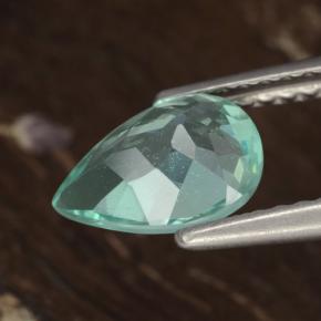 Apatita turquesa natural 1,18ct, formato de pêra, VS