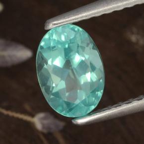 Apatita Azul-petróleo brilhante Natural 1.05ct, Corte Oval, VS