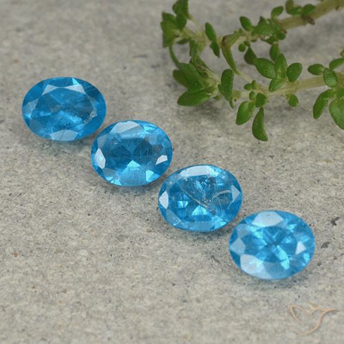 1.28ctw Natural Azul médio Apatita, oval, VS