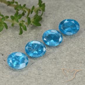 Pedras preciosas de Apatita Azul médio natural de 1.28 ct, oval, VS