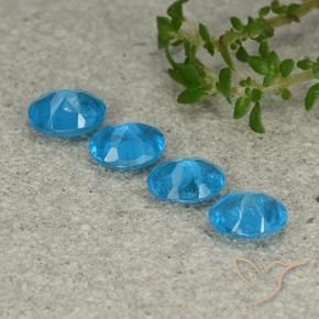 Pedras preciosas de Apatita Azul médio natural de 1.28 ct, oval, VS