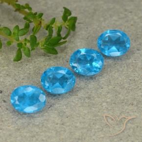 Pedras preciosas de Apatita Azul médio natural de 1.40 ct, oval, VS
