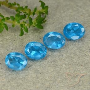 Pedras preciosas de Apatita Azul médio natural de 1.33 ct, oval, VS