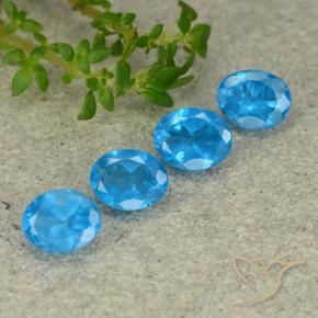 Pedras preciosas de Apatita Azul médio natural de 1.28 ct, oval, VS