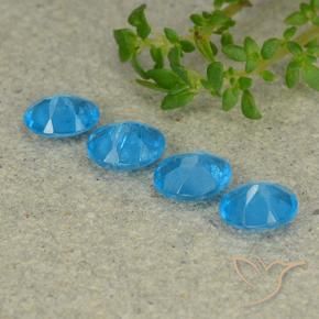 Pedras preciosas de Apatita Azul médio natural de 1.28 ct, oval, VS