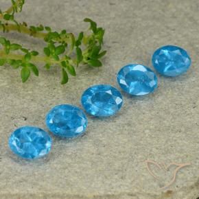 Pedras preciosas de Apatita Azul natural de 1.87 ct, oval, VS