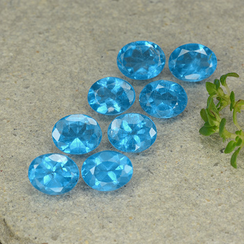 Pedras preciosas de apatita azul natural de 2,68 ct, corte oval, VS