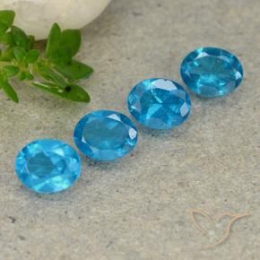 Pedras preciosas de Apatita Azul natural de 1.57 ct, oval, VS