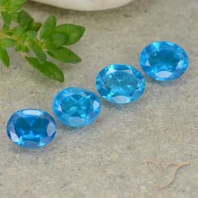Pedras preciosas de Apatita Azul médio natural de 1.48 ct, oval, VS
