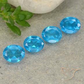 Pedras preciosas de Apatita Azul médio natural de 1.44 ct, oval, VS