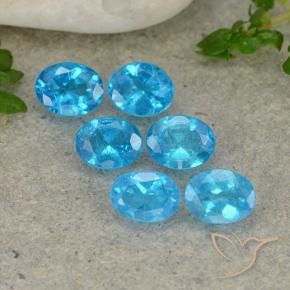 Pedras preciosas de Apatita Azul natural de 1.84 ct, oval, VS