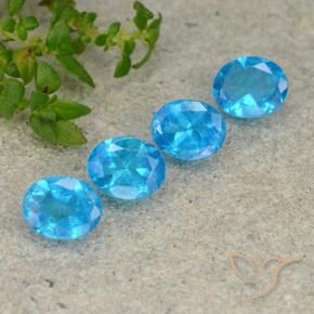 Pedras preciosas de Apatita Azul natural de 1.47 ct, oval, VS