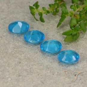 Pedras preciosas de Apatita Azul natural de 1.47 ct, oval, VS