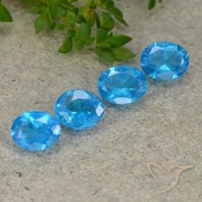 Pedras preciosas de Apatita azul intenso natural de 1.31 ct, oval, VS