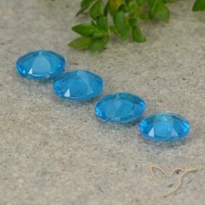 Pedras preciosas de Apatita azul intenso natural de 1.31 ct, oval, VS
