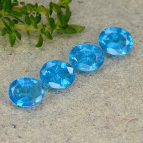 Pedras preciosas de Apatita Azul médio natural de 1.38 ct, oval, VS