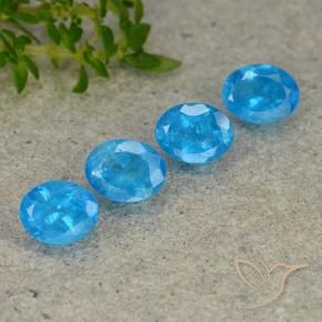 Pedras preciosas de Apatita Azul Azure Intenso natural de 1.62 ct, oval, VS