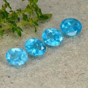 Pedras preciosas de Apatita Azul médio natural de 1.57 ct, oval, VS