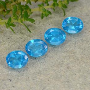 Pedras preciosas de apatita azul natural de 1,44 ct, corte oval, VS