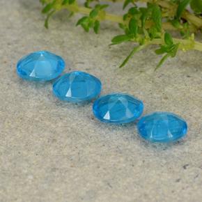 Pedras preciosas de apatita azul natural de 1,44 ct, corte oval, VS