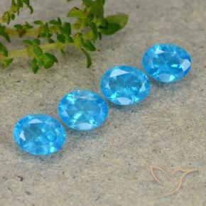 Pedras preciosas de Apatita Azul médio natural de 1.37 ct, oval, VS