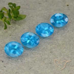 Pedras preciosas de Apatita Azul médio natural de 1.66 ct, oval, VS