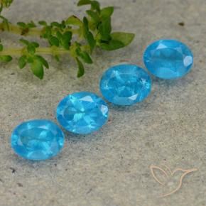 Pedras preciosas de Apatita Azul médio natural de 1.60 ct, oval, VS