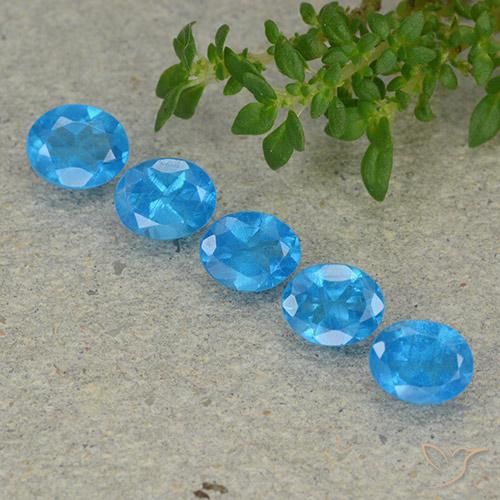 2.02ctw Natural Azul médio Apatita, oval, VS
