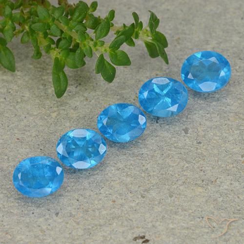 Pedras preciosas de Apatita Azul médio natural de 2.02 ct, oval, VS