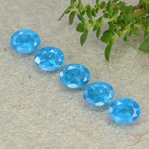 1.94ctw Natural Azul médio Apatita, oval, VS