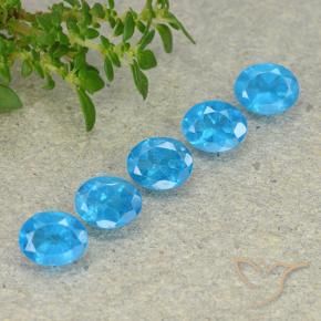 Pedras preciosas de Apatita Azul médio natural de 1.94 ct, oval, VS