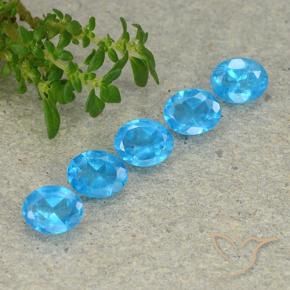 Pedras preciosas de Apatita Azul natural de 1.64 ct, oval, VS