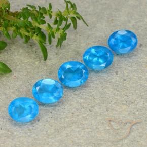 Pedras preciosas de Apatita Azul natural de 2.21 ct, oval, VS