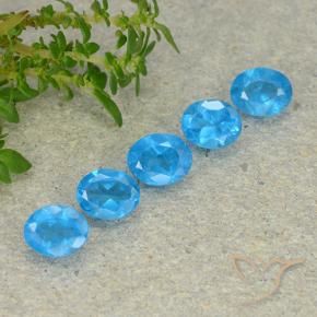 Pedras preciosas de Apatita Azul Azure Intenso natural de 1.63 ct, oval, VS